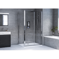 Aqualux Framed 8mm Sliding Door & Side Panel Shower Enclosure with Tray and Waste Kit 1200x900mm