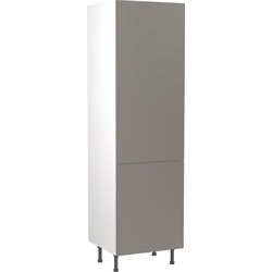 Kitchen Kit Flatpack Slab Kitchen Cabinet Tall Fridge & Freezer 70/30 Unit Super Gloss Dust Grey 600mm