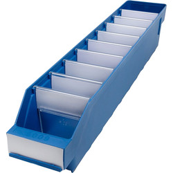 Blue Shelf Bin 500 x 90 x 95mm