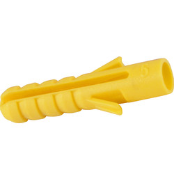 Fischer Plastic Contract Wall Plug Yellow 5mm