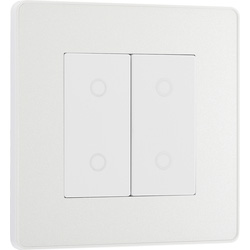 BG Evolve Pearlescent White (White Ins) 200W Double Touch Dimmer Switch, 2-Way Master 