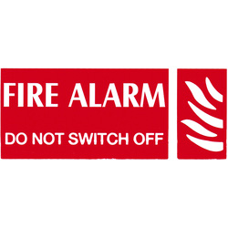 Fire Alarm Do Not Switch Off Warning Labels Rigid 50 x 20mm