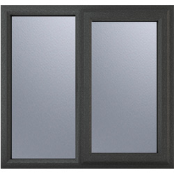 Crystal Casement uPVC Window Right Hand Opening Next To a Fixed Light 1190mm x 1040mm Obscure Double Glazing Grey/White