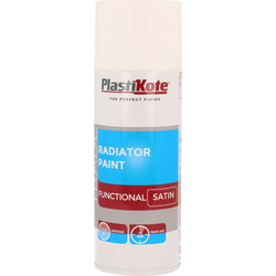 Plastikote Plastikote Radiator Paint Spray Paint 400ml Satin White - 17725 - from Toolstation