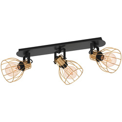 Eglo / Eglo Sambatello Ceiling Spotlight 3 Light Brushed Brass