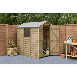 Forest Garden Overlap Pressure Treated Apex Shed 6' x 4'