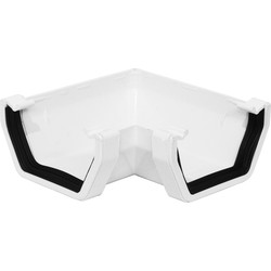 114mm Square Line Gutter Angle 90° White