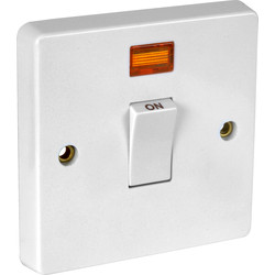 Crabtree Crabtree 20A DP Switch Switched Neon - 18186 - from Toolstation
