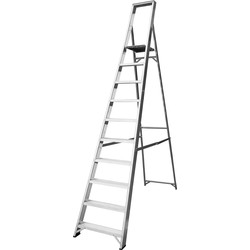 Lyte Ladders Lyte Industrial Platform Aluminium Step Ladder 10 Tread, Closed Length 3.01m - 18208 - from Toolstation