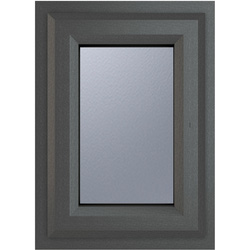 Crystal Casement uPVC Window Top Opening 610mm x 610mm Obscure Triple Glazed Grey/White