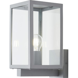 Zink Hestia Glass Panel Box Lantern 1x 10w Max E27 Silver