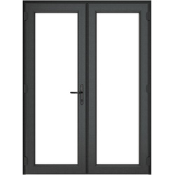 Crystal uPVC French Door Left Hand Master 1290mm x 2090mm Clear Double Glazed Grey/White
