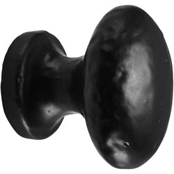 Old Hill Ironworks Hammered Ball Cabinet Knob on Round Rose 38mm Oval