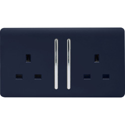 Trendiswitch Navy 2 Gang 13 Amp Switched Socket 2 Gang