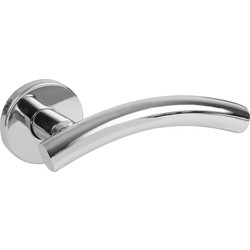 Stainless Steel Lever On Rose Door Handles Polished