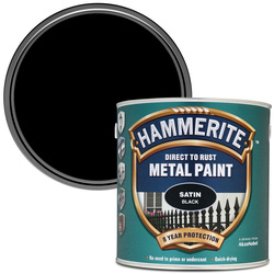 Hammerite Metal Paint Satin Black 2.5L