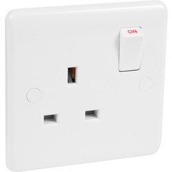 Wessex Electrical / Wessex White Switched 13A Socket 1 Gang SP