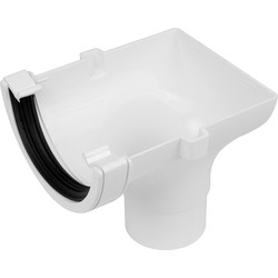 Aquaflow / 112mm Half Round Stopend Outlet White