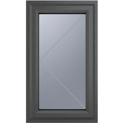Crystal Casement uPVC Window Left Hand Opening 610mm x 1040mm Obscure Triple Glazed Grey/White