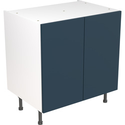 Kitchen Kit Flatpack Slab Kitchen Cabinet Base Unit Ultra Matt Indigo Blue 800mm
