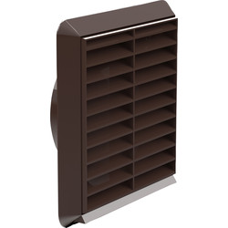 Square Ducting Louvred Grille 154 x 154mm Brown