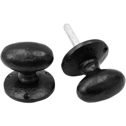 Old Hill Ironworks Old Hill Ironworks Mortice Knob Set (Sprung) 60mm Oval - 20241 - from Toolstation