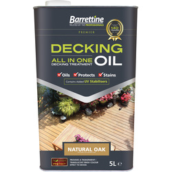 Barrettine Barrettine All In One Decking Oil Treatment Natural Oak 5L - 21398 - from Toolstation