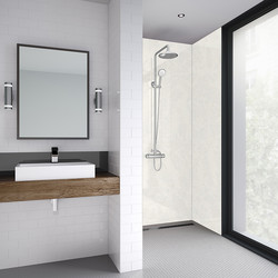 Mermaid White Frost Laminate Shower Wall Panel Square Edged 2420mm x 1200mm