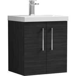 Nuie / nuie Arno Double Door Wall Hung Vanity Unit Charcoal Black 500mm With Standard Basin