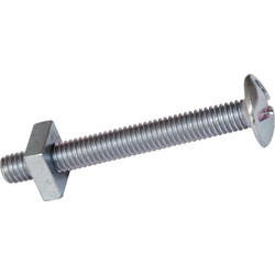 M8 x 90mm HOOK BOLTS & SQUARE NUTS ZINC ROOFING GUTTER FENCE WEATHERPROOF ROOF 