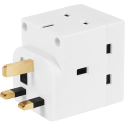 Adaptor 3 Way 3 Pin 13A Fused