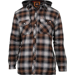 Dickies Fleece Hood Flannel Shirt Jacket Black M