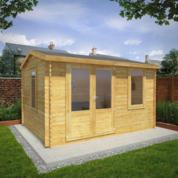 Mercia / Mercia Home Office Elite Log Cabin 4m x 3m - 28mm Double Glazed