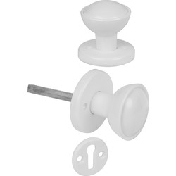 Mortice Knob Set White - 23048 - from Toolstation