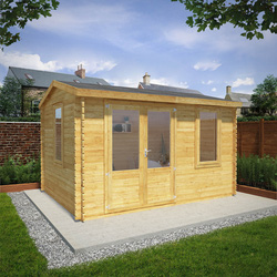Mercia / Mercia Home Office Elite Log Cabin 4m x 3m - 44mm Double Glazed