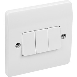 MK MK Light Switch 3 Gang 2 Way - 23182 - from Toolstation