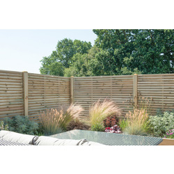 Forest Garden Pressure Treated Contemporary Double Slatted Fence Panel 6' x 5'