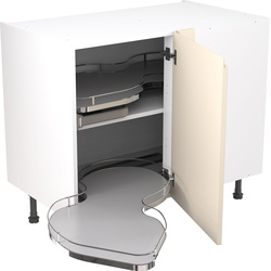 Kitchen Kit Flatpack J-Pull Kitchen Cabinet Pull Out Base Blind Corner Unit Super Gloss Cashmere 1000mm Left Hand
