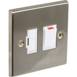 Axiom / Satin Chrome / White Switched Spur 13A Switched Neon