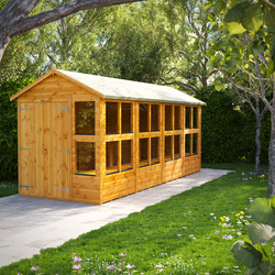 Power Apex Potting Shed 16' x 6' - Double Doors