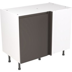 Kitchen Kit Flatpack J-Pull Kitchen Cabinet Base Blind Corner Unit Super Gloss Graphite 1000mm