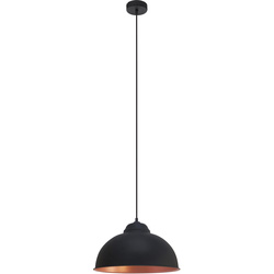 Eglo / Eglo Truro Domed Pendant Black & Copper