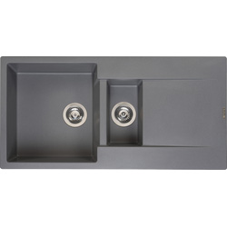 Reginox Amsterdam Reversible Composite Kitchen Sink & Drainer 1.5 Bowl Grey