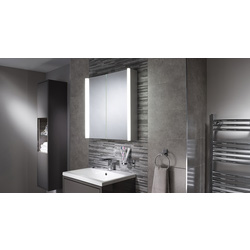 Sensio Aspen LED Mirror Bathroom Cabinet Double Door With Shaver Socket Cool White 704 x 658mm