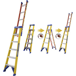 Werner LeanSafe X3 Combination Ladder Fibreglass 1.8-2.9m