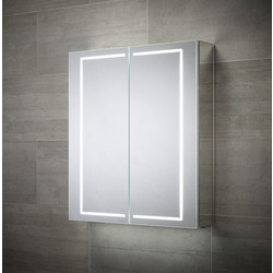 Sensio Sonnet LED Mirror Bathroom Cabinet Double Door with Shaver Socket Cool White 700 x 600mm