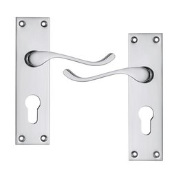 thumbnail image 2 of Euro Profile Polished Chrome Door Handle Set With 2.5 2 of 6