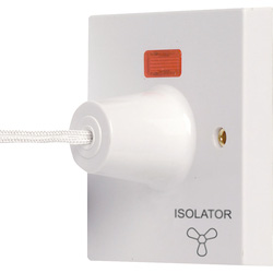 Scolmore Click / Mode 10a 3 Pole Pullcord Fan Isolation Switch 