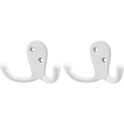 Robe Hook Double White - 25221 - from Toolstation