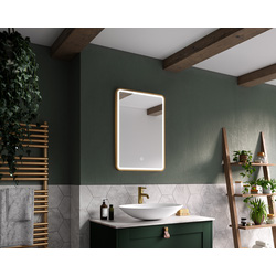 Sensio Frontier LED Bathroom Mirror CCT Brushed Brass 700 x 500mm